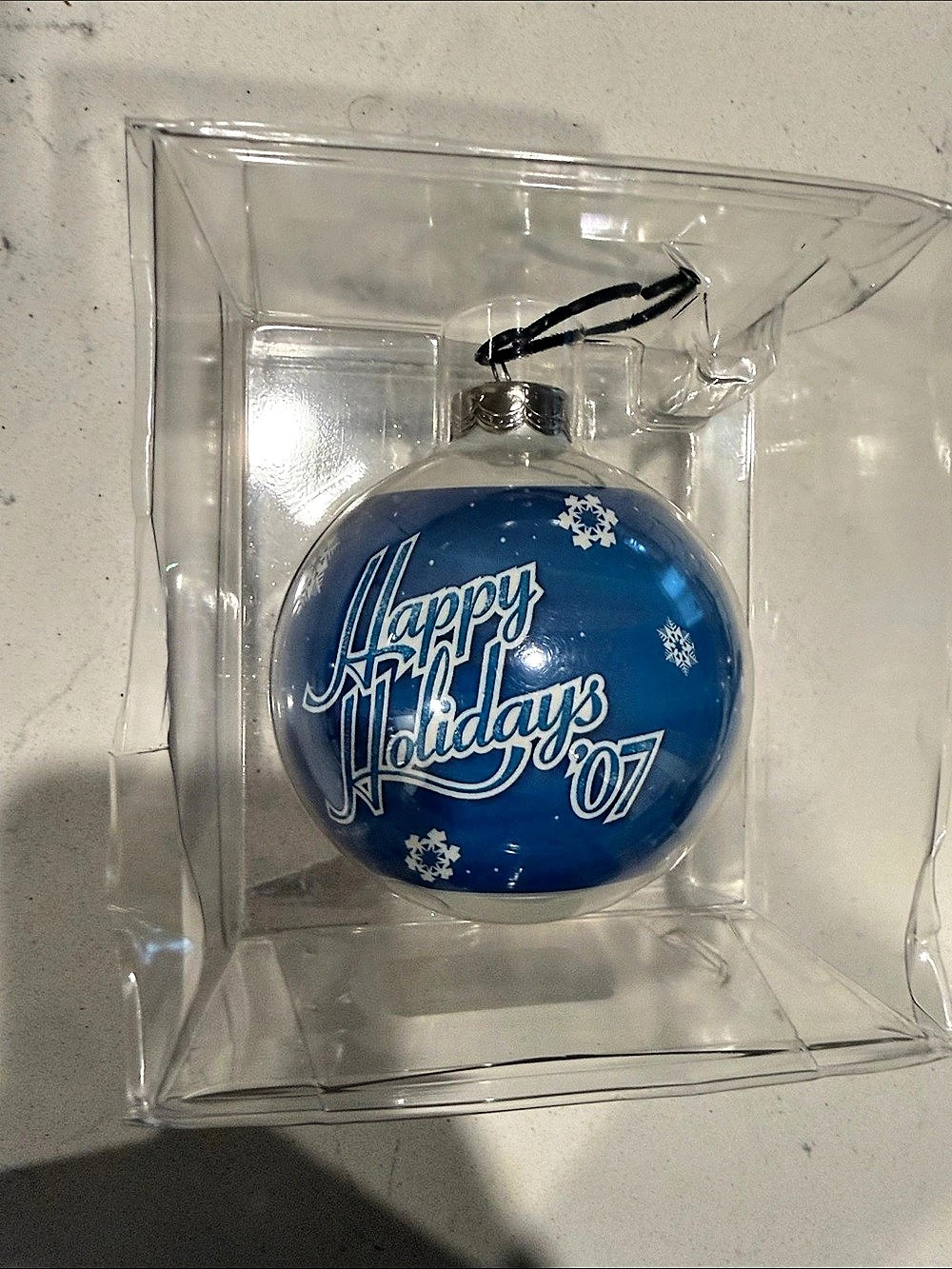 Universal Studios Happy Holidays 07 Glass Globe Ornament Blue Holiday Ornament